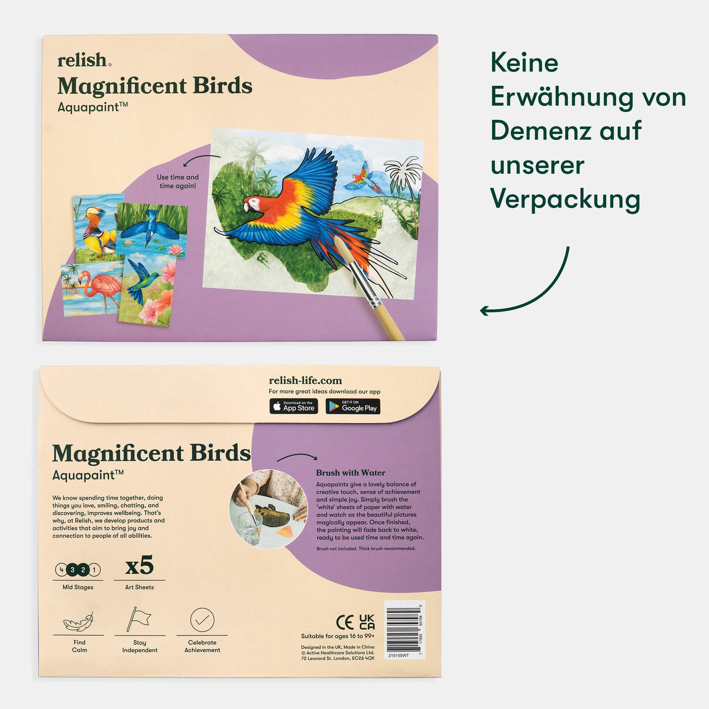 Aquapaint kit for people living with dementia, featuring bird art. Ideal for care home activities and gifts for elderly with dementia.|market_de