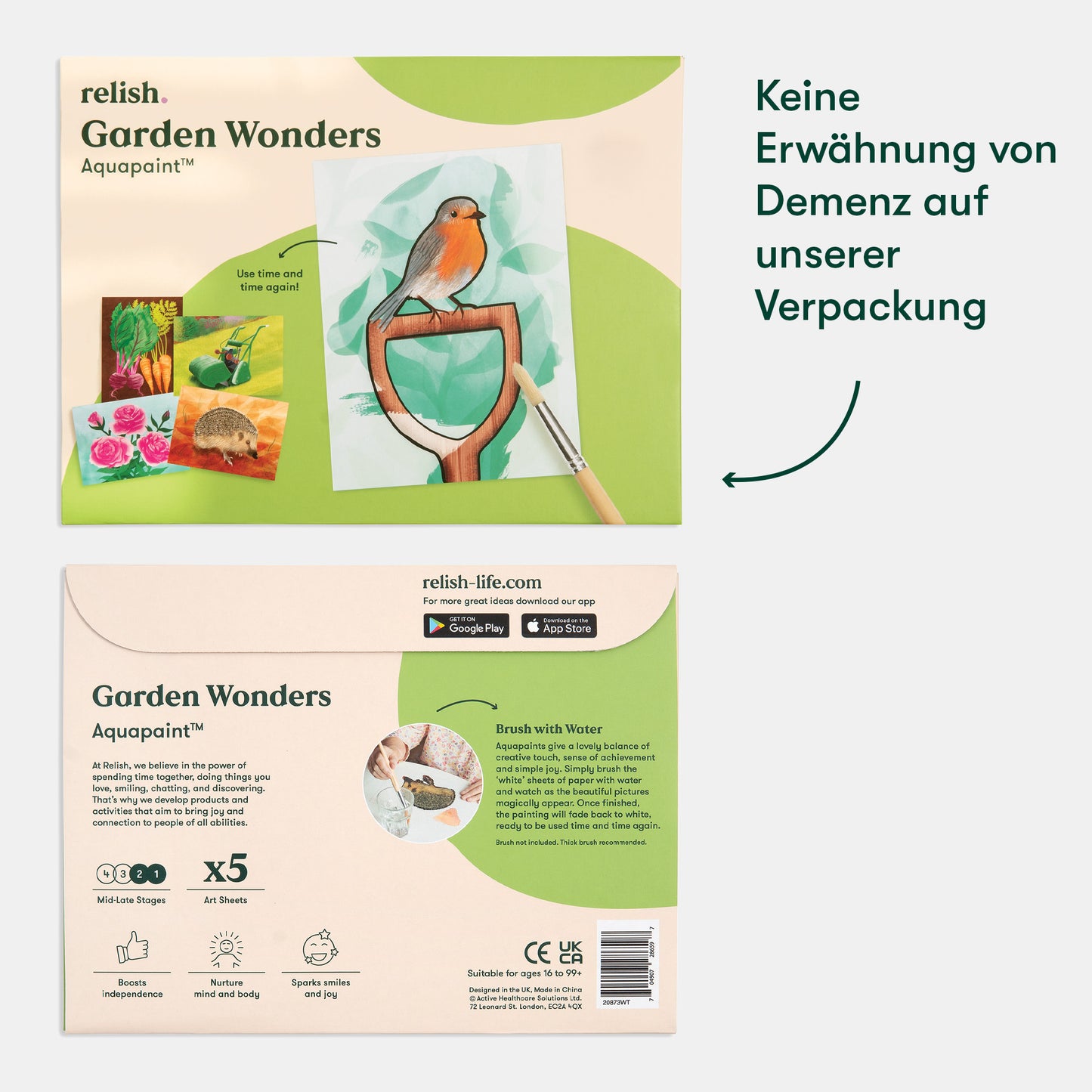 Aqua painting kit for dementia, featuring a robin, ideal for care home activities and gifts for elderly with Alzheimer's.|market_de
