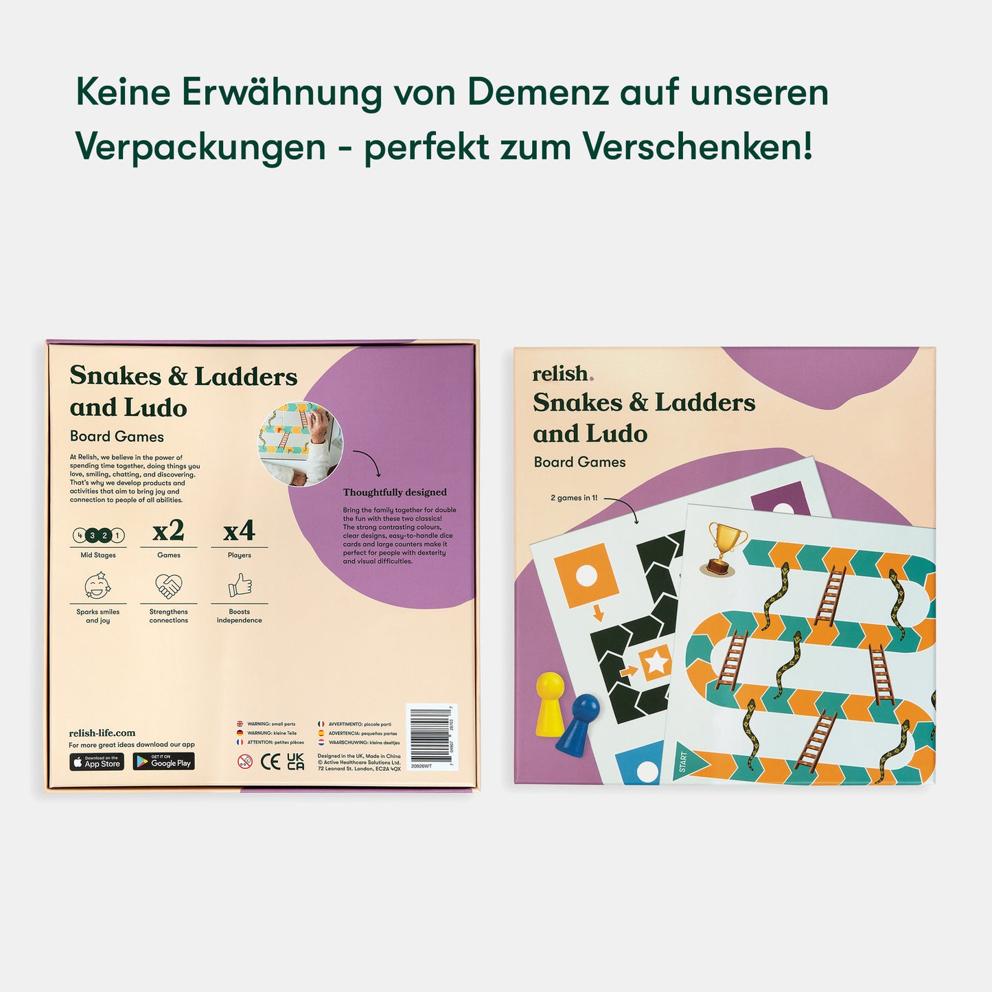 Board games for dementia patients, featuring Snakes & Ladders and Ludo, designed for elderly engagement and joy.|market_de