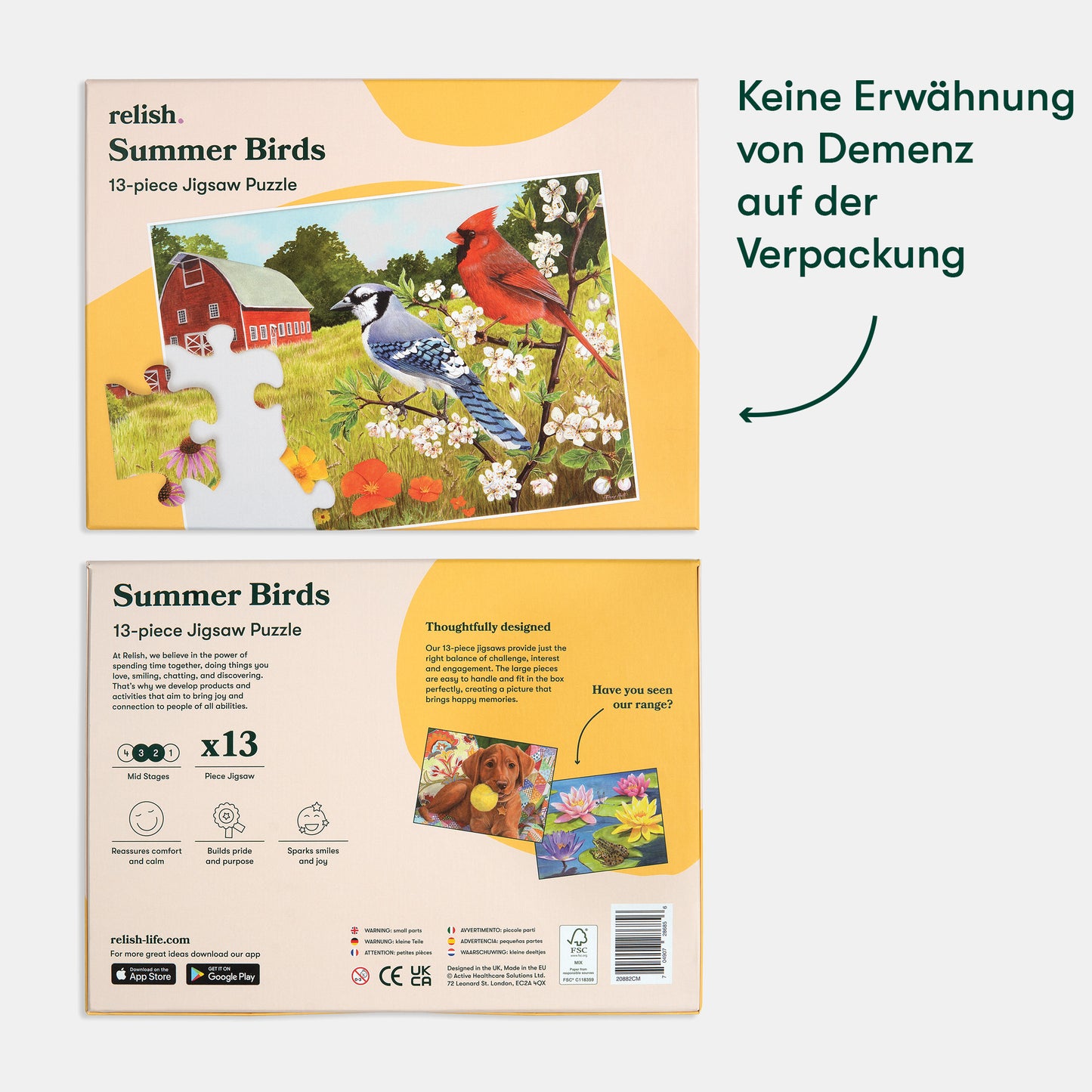 Jigsaw puzzle box with birds, ideal for dementia activities, care home activities, and gifts for elderly with dementia.|market_de