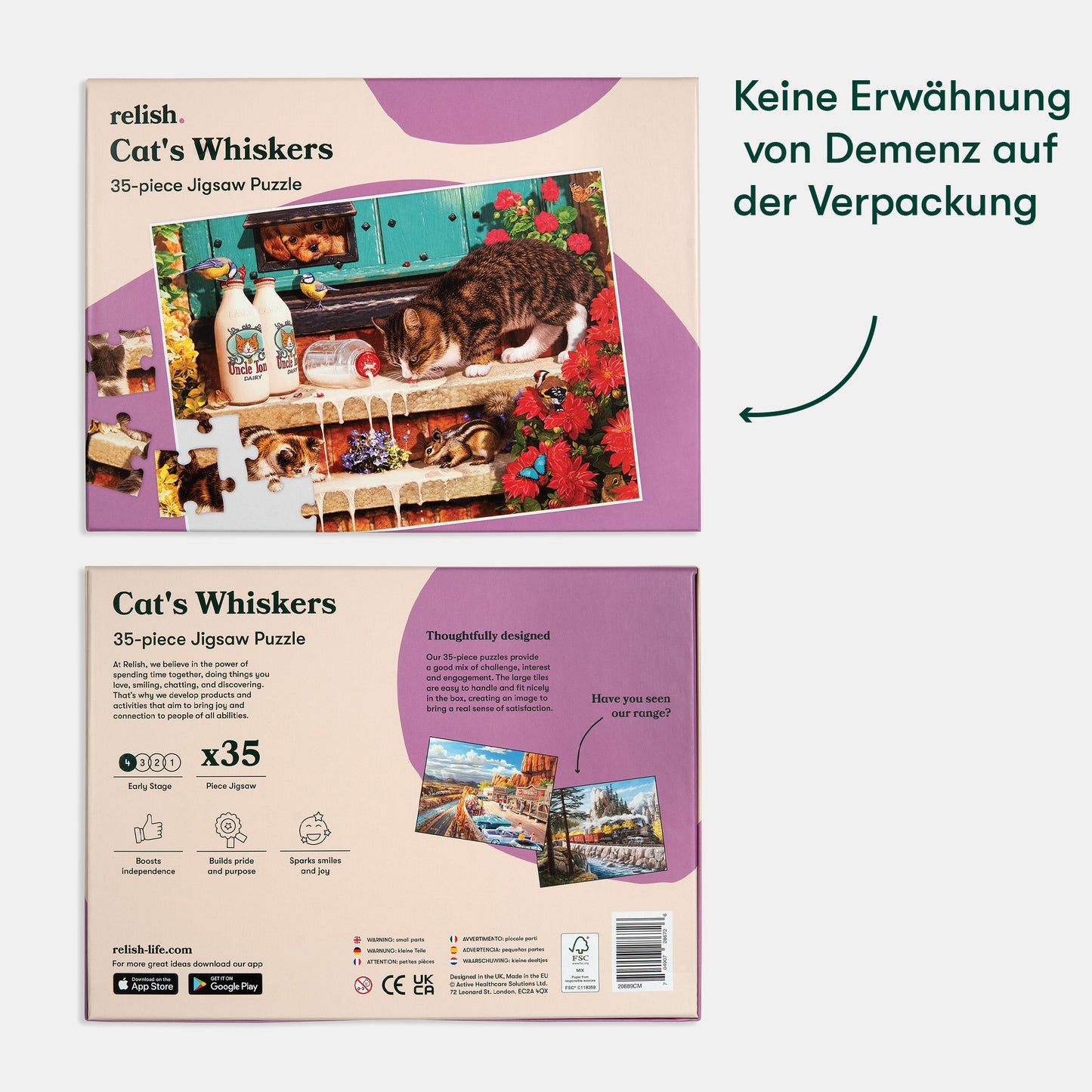 Puzzle box featuring a cat scene, ideal for dementia activities, care home residents, and gifts for people with dementia.|market_de