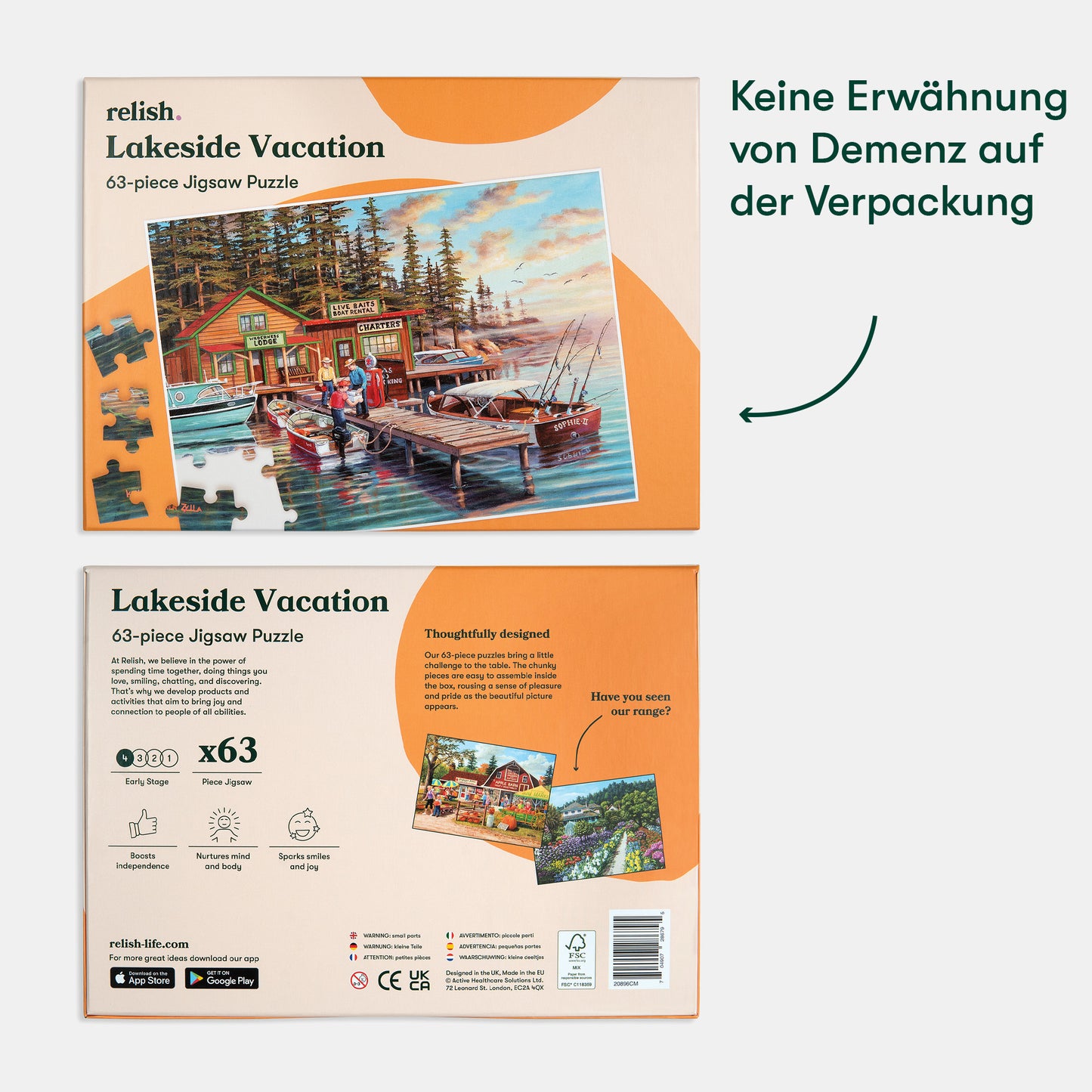 Lakeside Vacation jigsaw puzzle for dementia patients, ideal for care home activities, fostering engagement and joy.|market_de