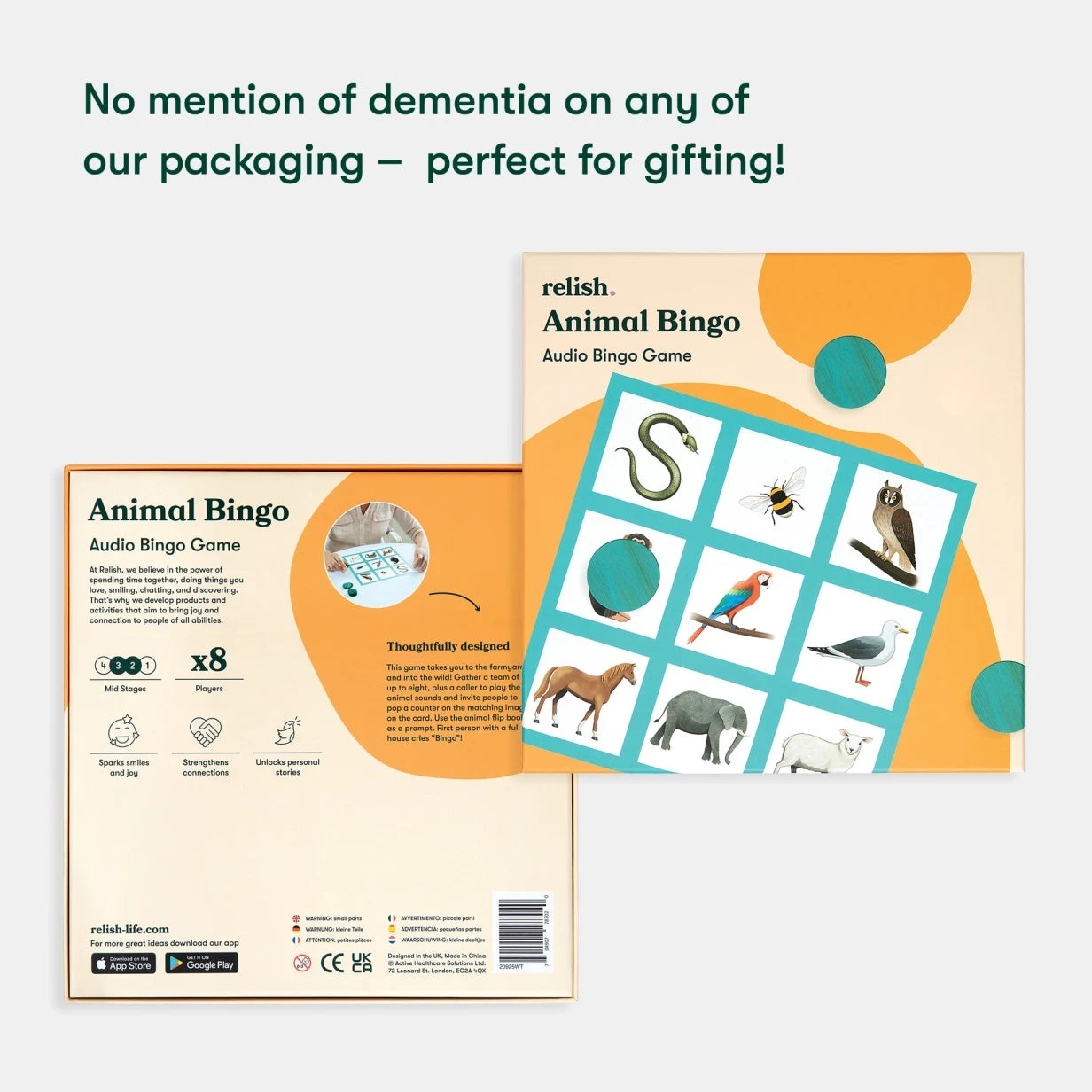 Animal Bingo game for dementia patients, ideal for care home activities, offers engaging gifts for elderly with Alzheimer's.