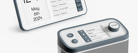 Dementia clock with reminders and radio for care homes, ideal Alzheimer's gifts, enhancing activities for elderly engagement.