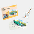 Aquapaint set for people with dementia, featuring classic vehicle themes and a brush in water for creative engagement.|market_au_ca_dk_fi_fr_international_ie_it_nl_pt_es_se_gb_us