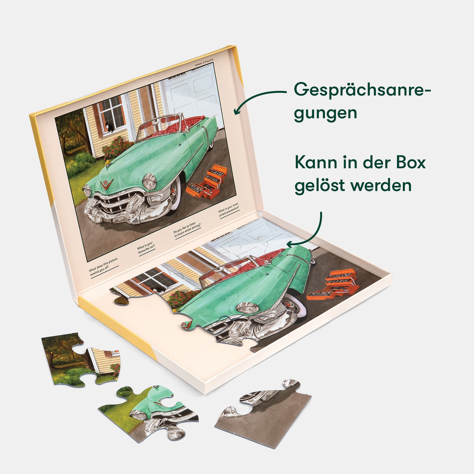 Puzzle for dementia patients featuring a vintage car, ideal for care home activities and gifts for people with dementia.