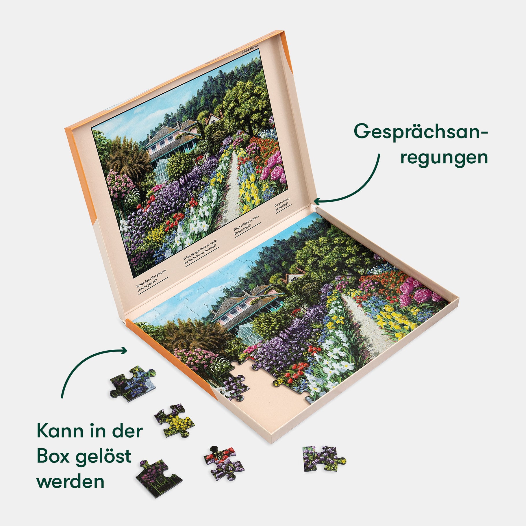 Puzzle for people living with dementia in care homes, featuring a garden scene, ideal for activities for elderly and Alzheimer's gifts.
