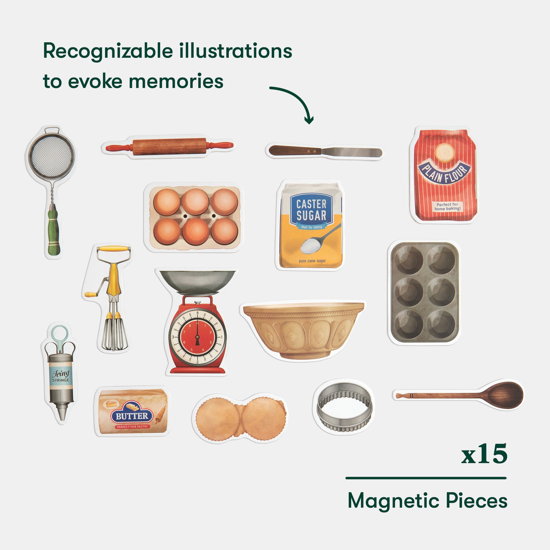 Magnetic kitchen items evoke memories, ideal for dementia activities, care home activities, and gifts for dementia patients.