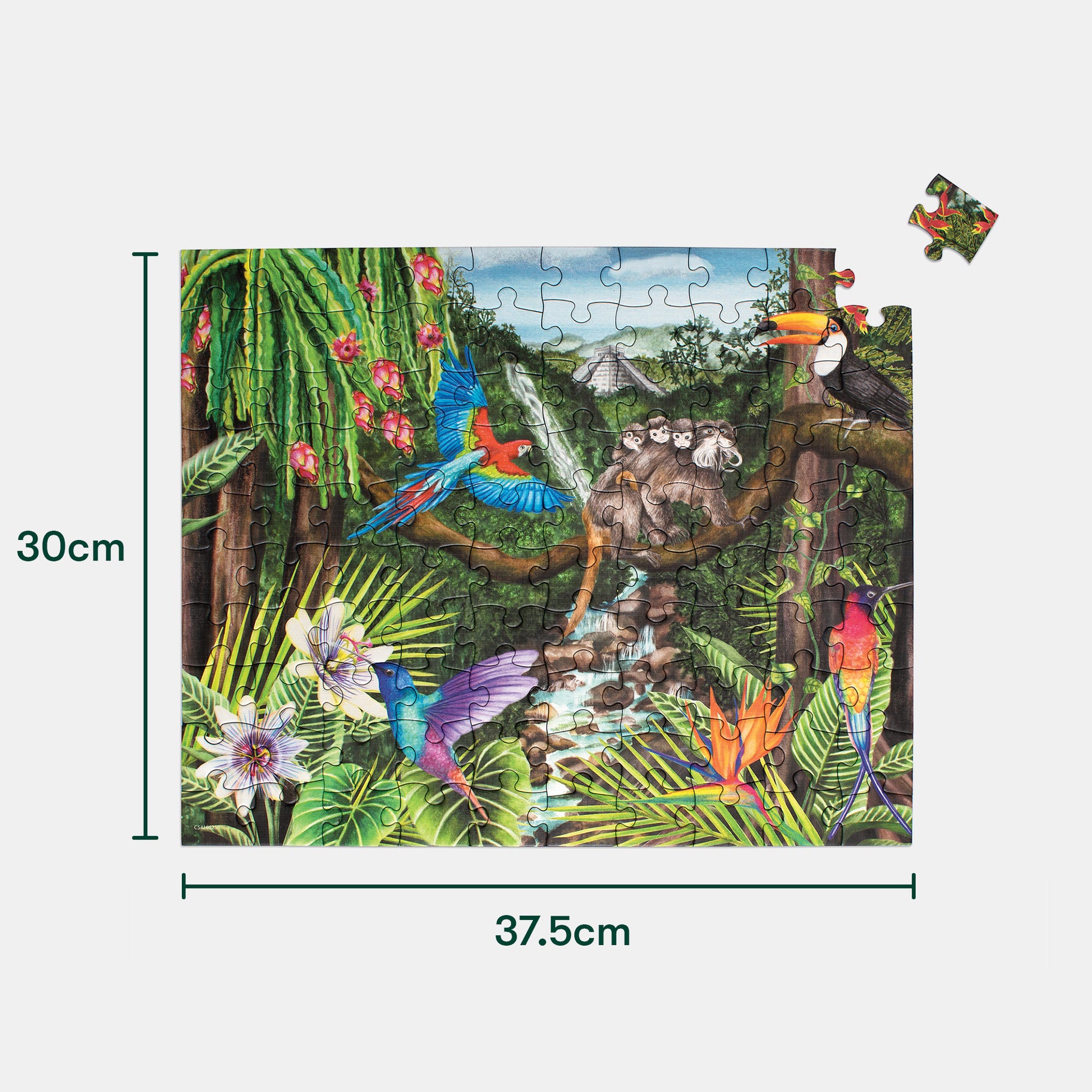Colorful jungle puzzle for dementia patients, ideal for care home activities, enhancing cognitive function and engagement.