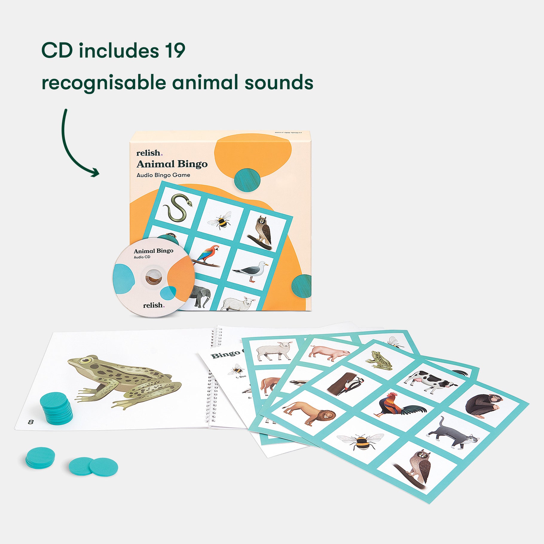 Animal Bingo game with cards and CD, ideal for dementia activities, care home activities, and gifts for dementia patients.