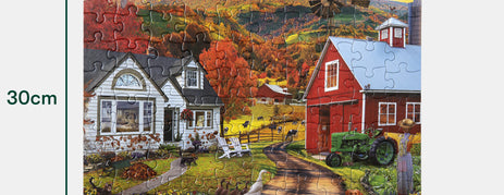 Jigsaw puzzle depicting a farm scene, ideal for dementia activities, care home activities, and gifts for dementia patients.