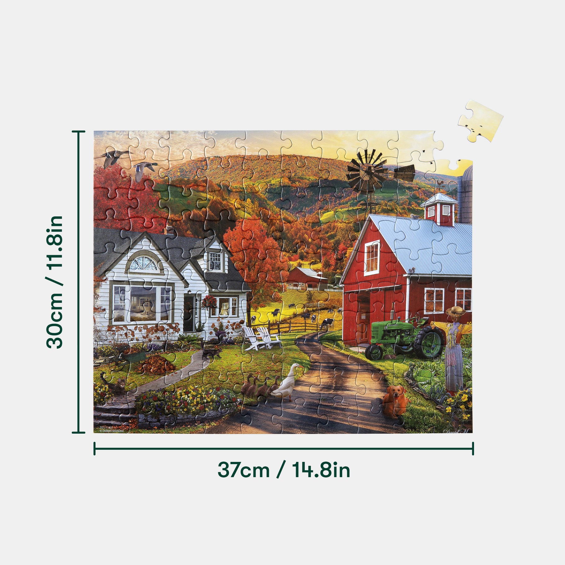 Jigsaw puzzle of a farm scene, ideal for dementia activities, care home activities, and gifts for elderly with dementia.