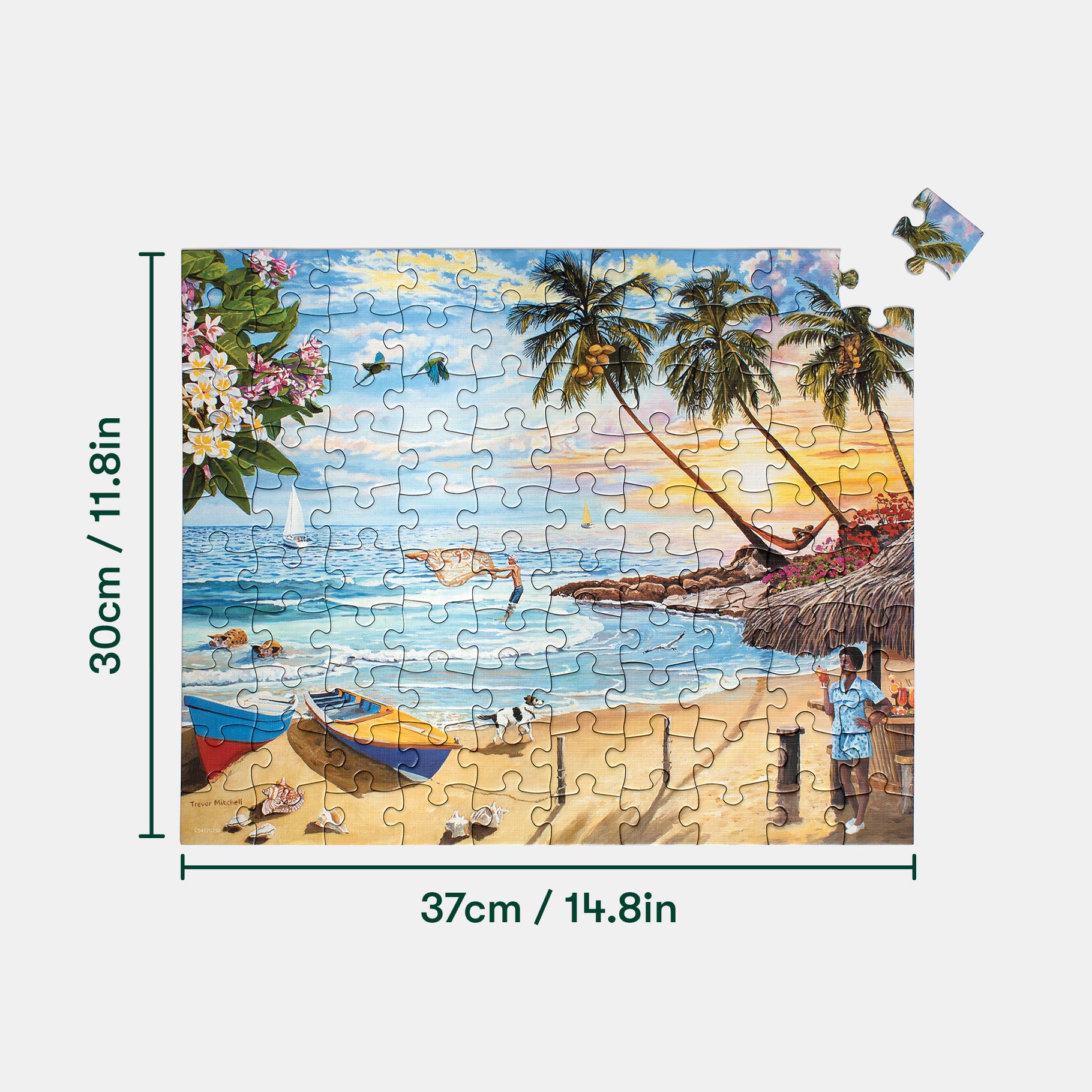 Beach scene puzzle for dementia activities, ideal for care homes, elderly engagement, and gifts for people with dementia.
