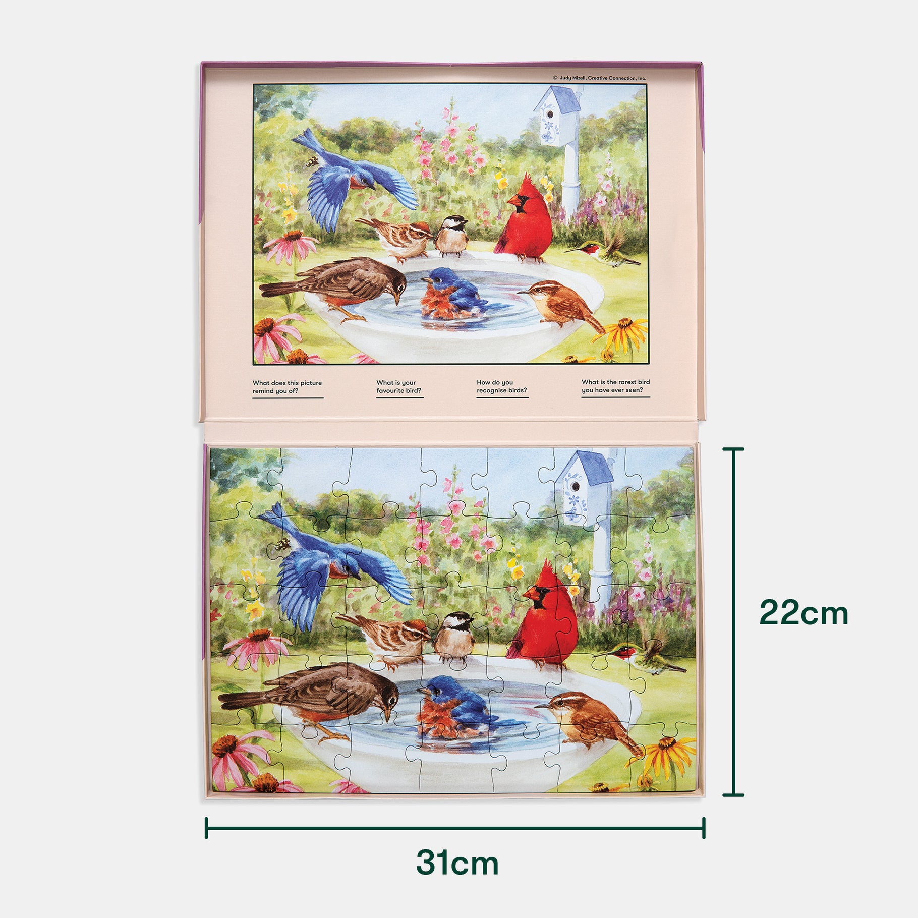 Bird-themed puzzle for dementia patients, ideal for care home activities, gifts, and sensory engagement for the elderly.