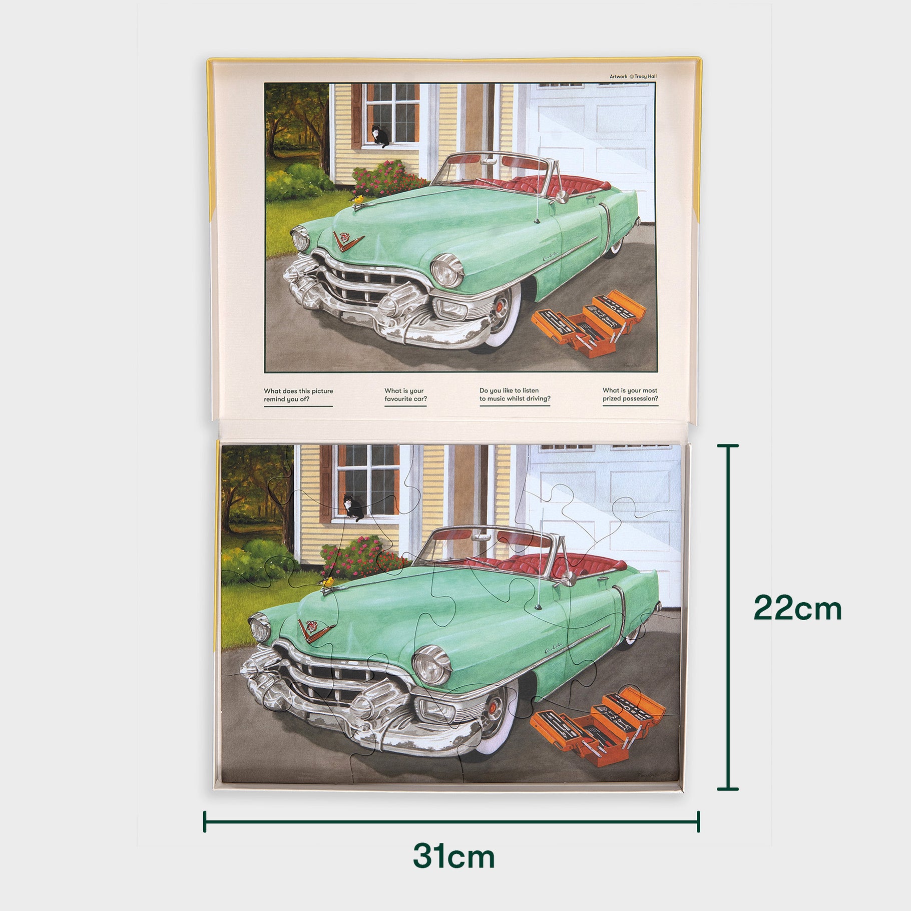 Puzzle featuring a vintage car, ideal for dementia activities, care home residents, and elderly engagement.