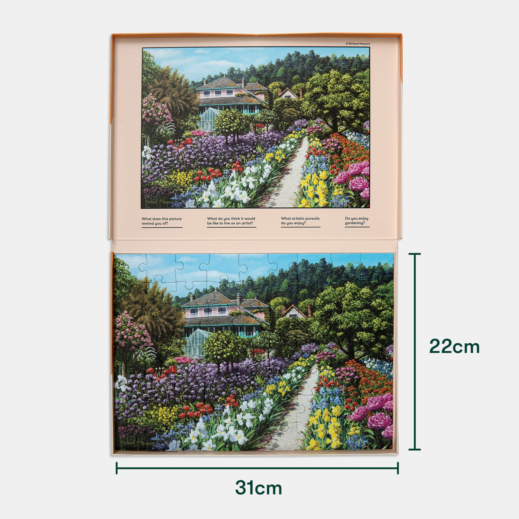 Puzzle of a vibrant garden scene, ideal for dementia activities, care homes, and elderly engagement.