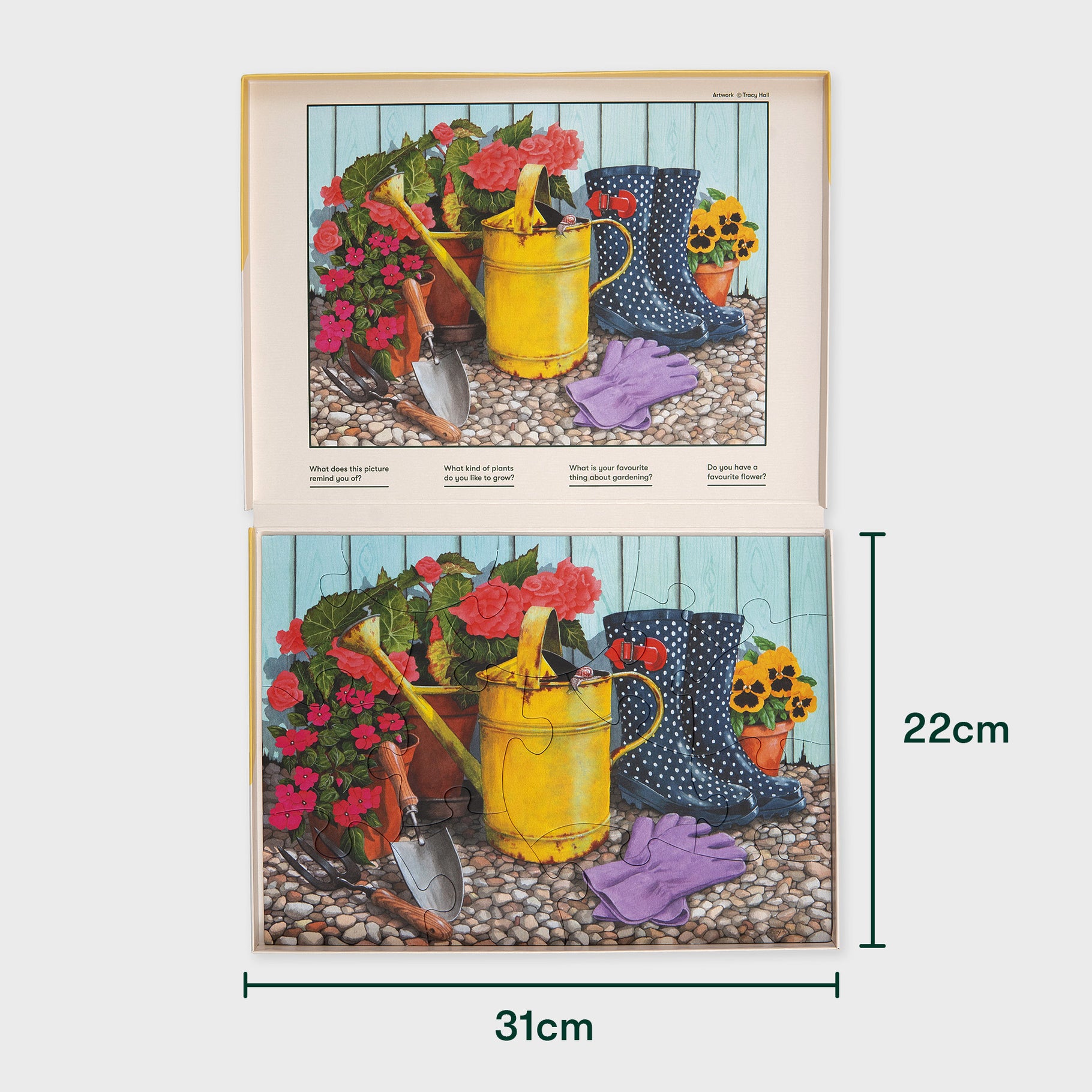 Gardening-themed jigsaw puzzle for dementia patients, ideal for care home activities and gifts for elderly with dementia.