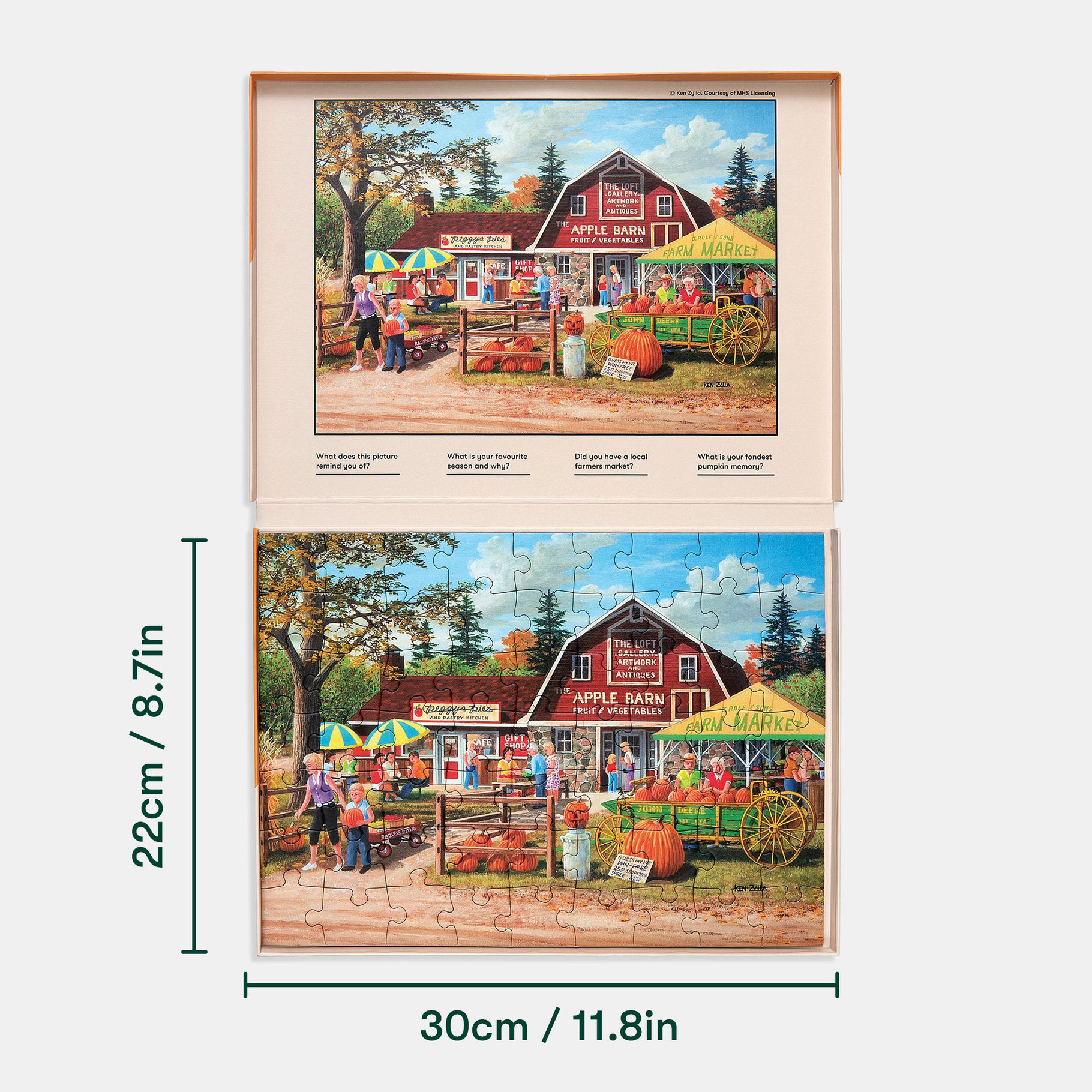 Puzzle of a vibrant farm market scene, ideal for dementia activities, promoting engagement and joy for elderly care home residents.