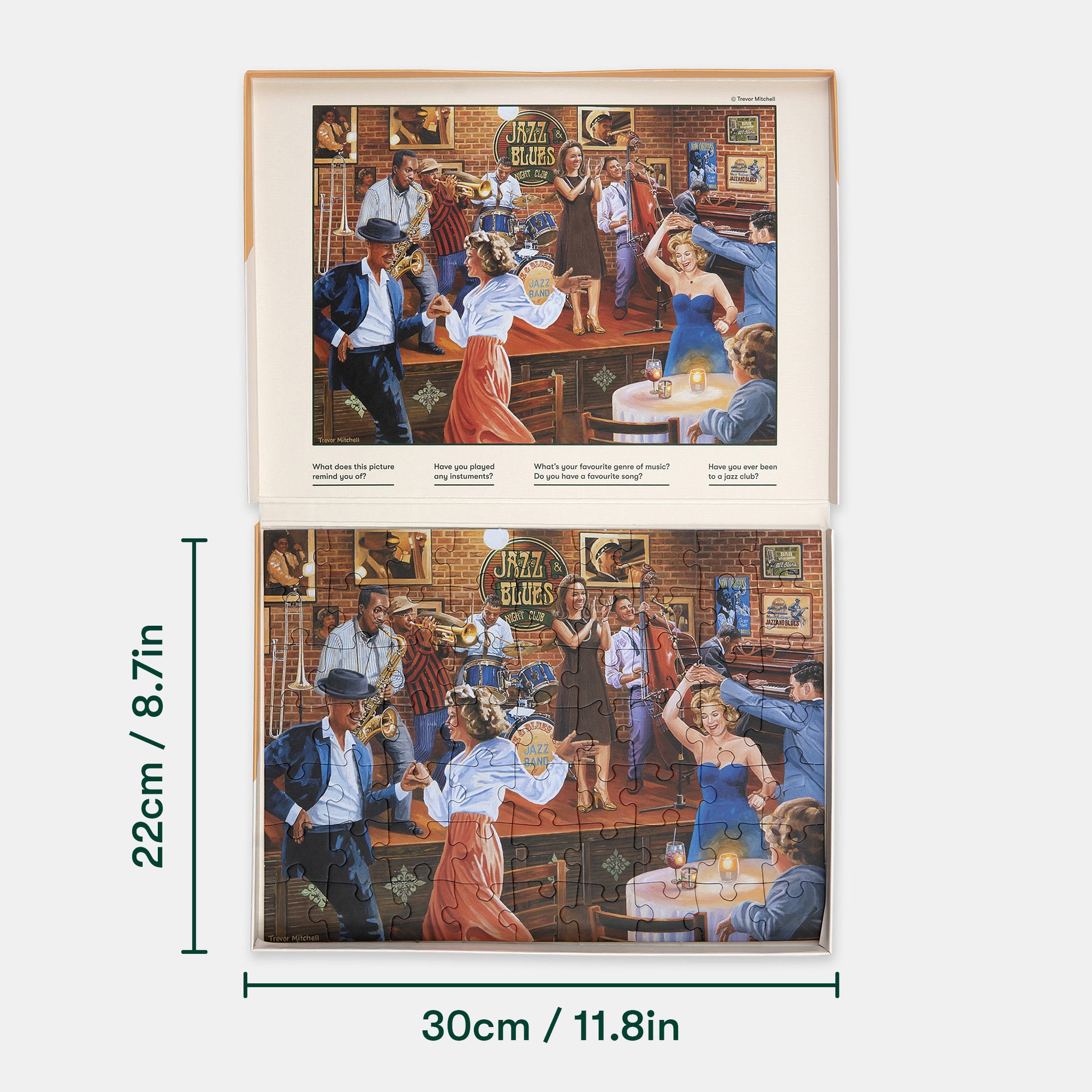 Jazz-themed puzzle for dementia patients, enhancing care home activities and engagement. Ideal for elderly with Alzheimer's.