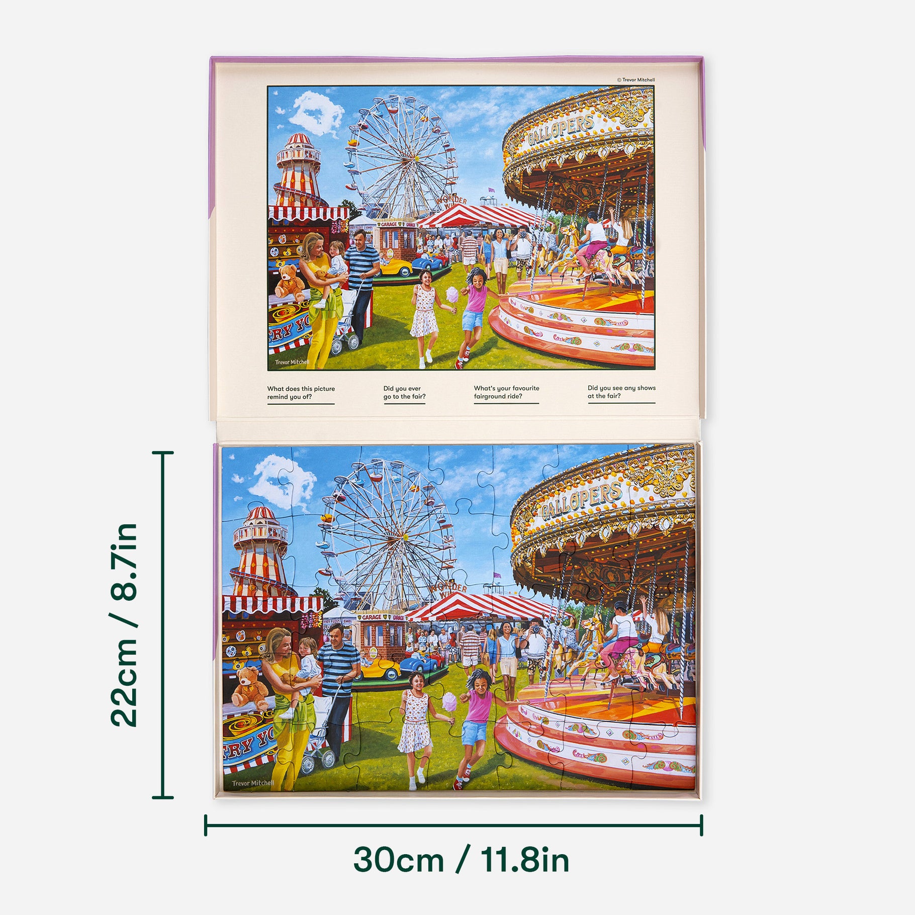 Puzzle depicting a vibrant fairground, ideal for dementia activities, care home activities, and gifts for dementia patients.