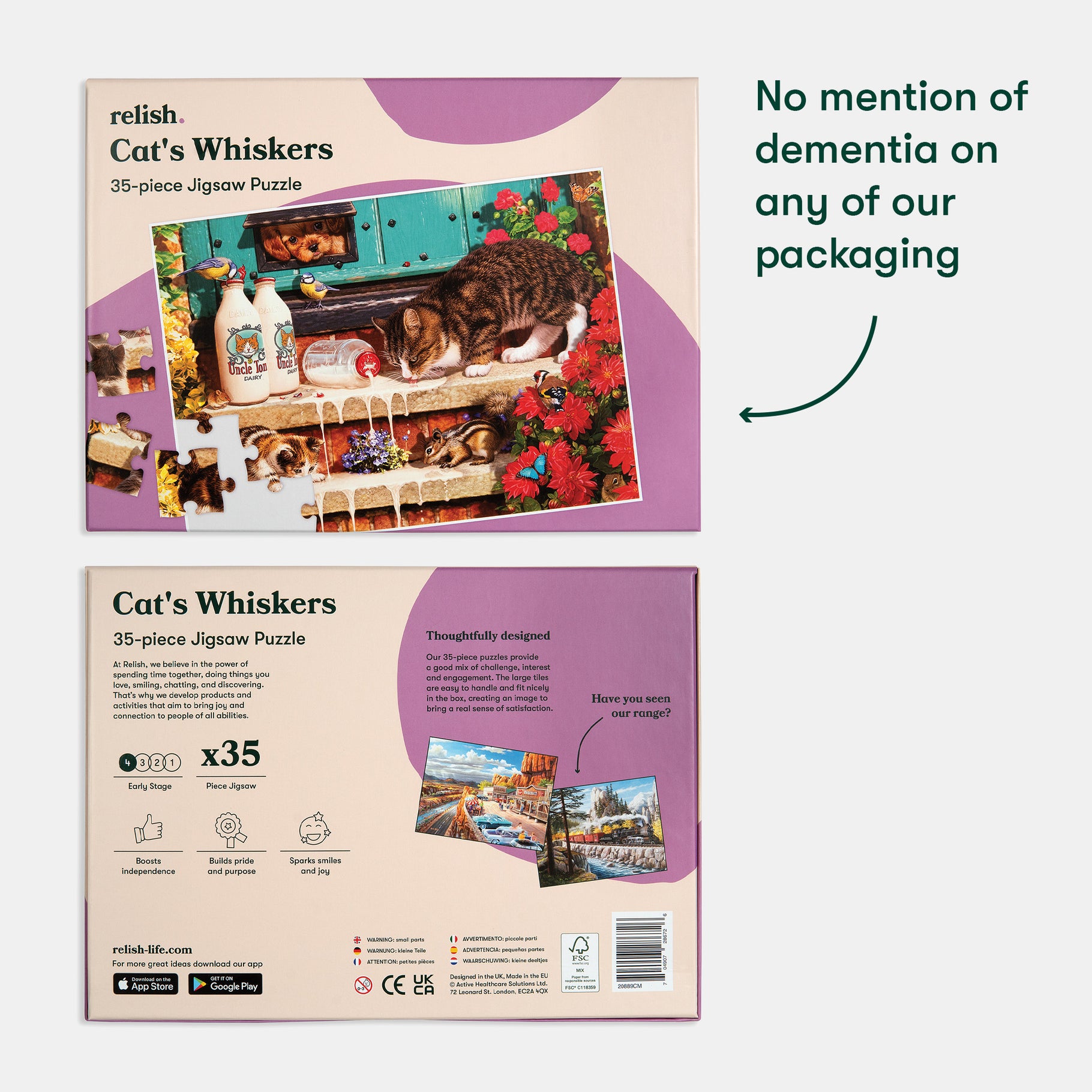 Cat's Whiskers jigsaw puzzle, ideal for dementia activities, offers engaging care home activities for elderly with dementia.