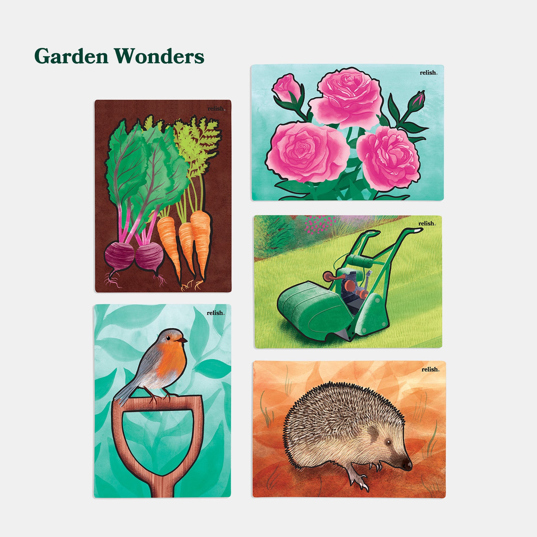 Garden-themed aqua painting set for dementia activities, featuring vibrant images to engage elderly in care homes.