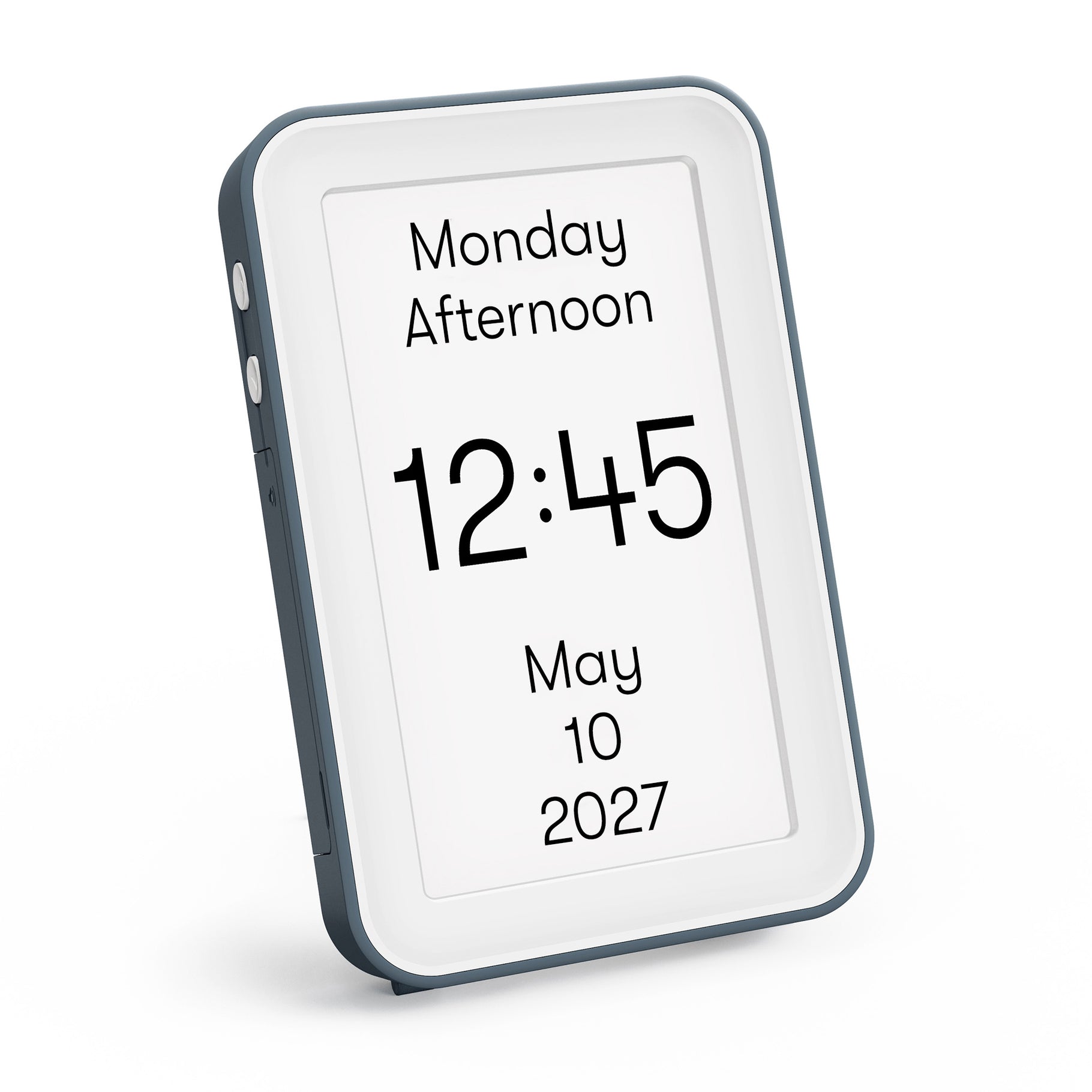Day Connect dementia day clock displaying time, date, and day. Designed for Alzheimer's and those with dementia.