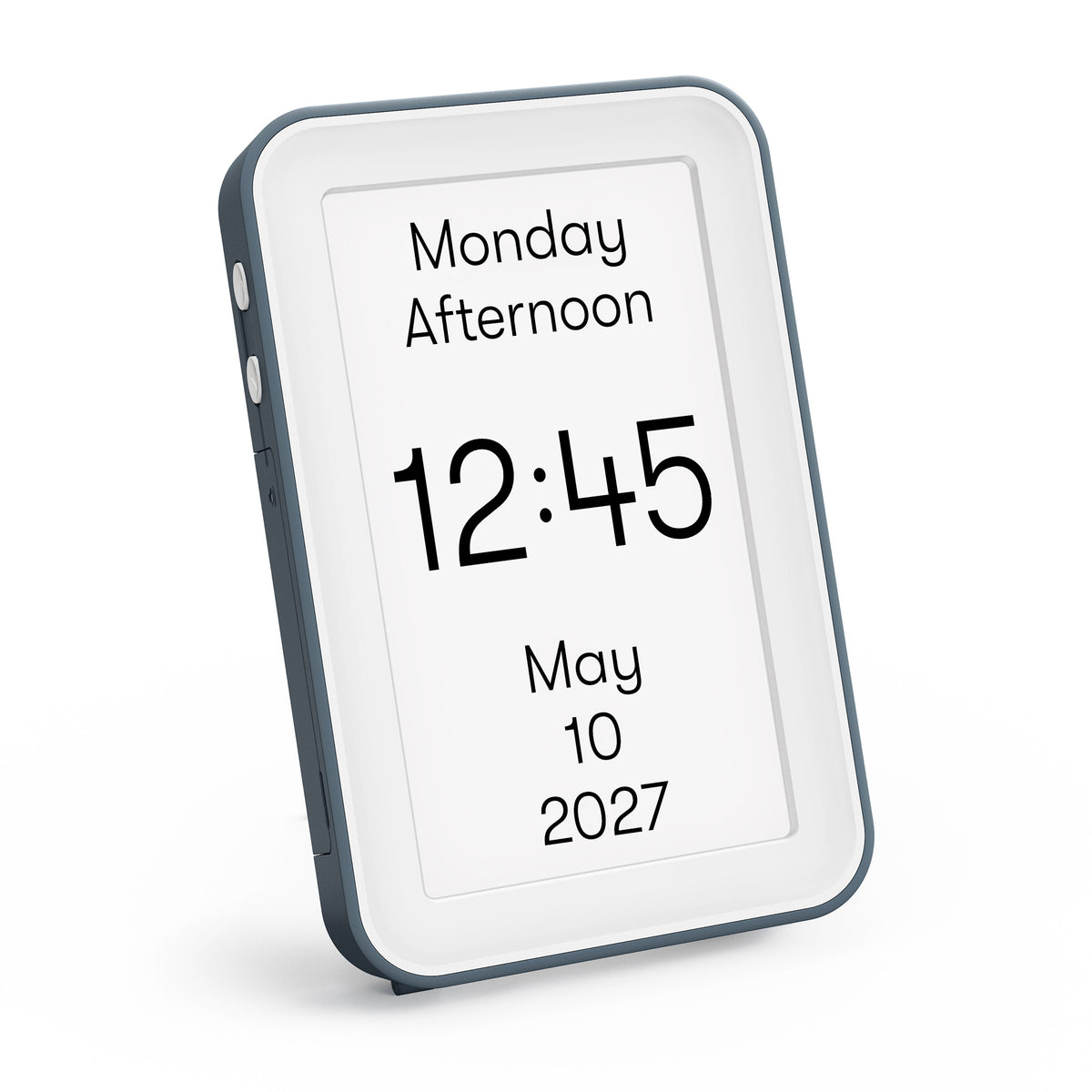 Day Connect dementia day clock displaying time, date, and day. Designed for Alzheimer's and those with dementia.