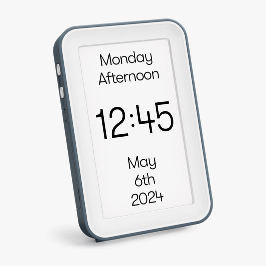 Day Connect dementia day clock displaying time, date, and day. Designed for Alzheimer's and those with dementia.