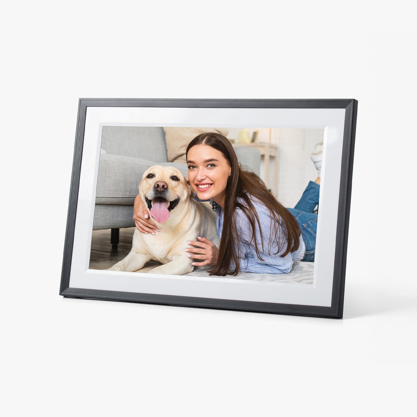 An up-close image of Relish's digital photo frame for the elderly