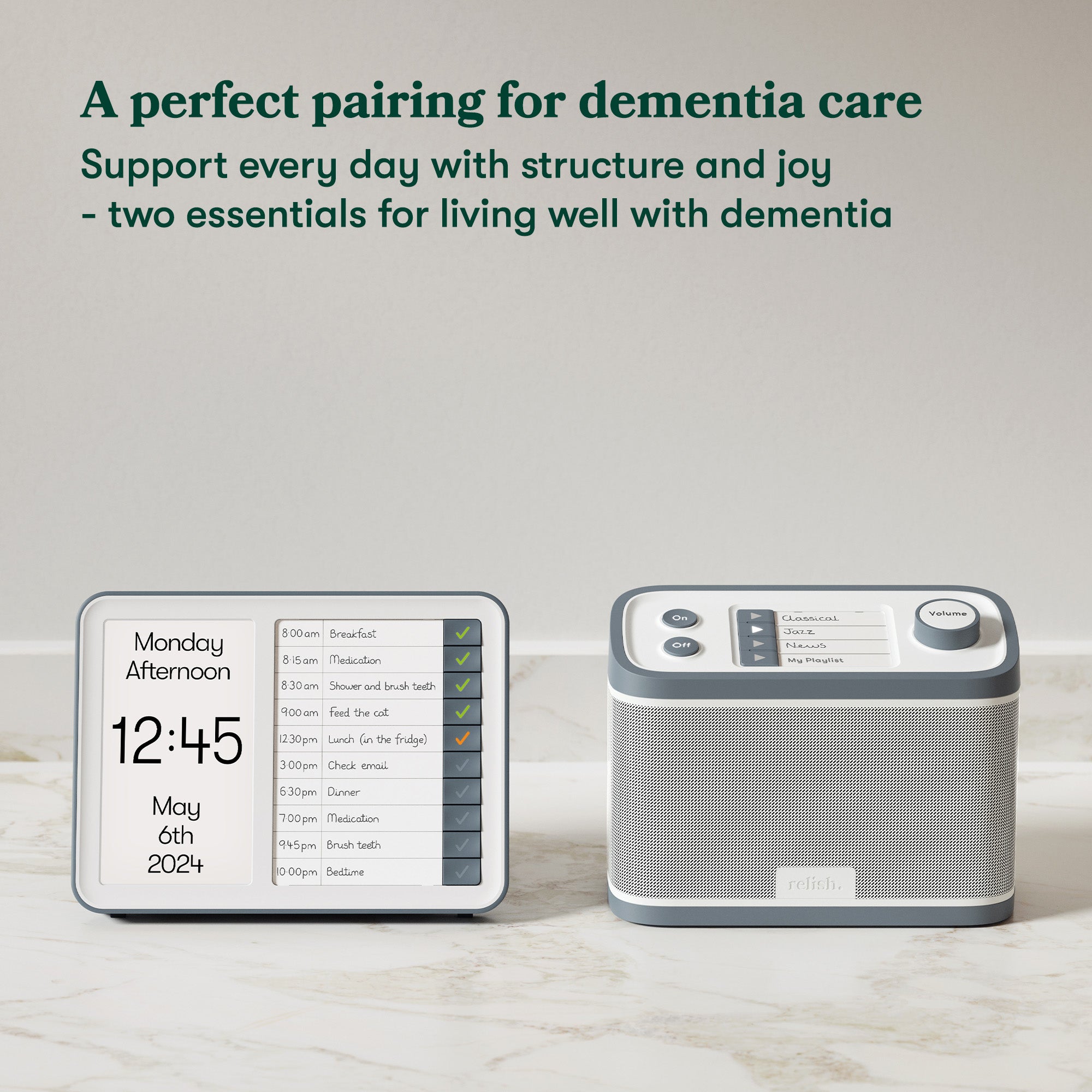 Relish Independence At Home Pack - Music Player & Day Clock Multipack