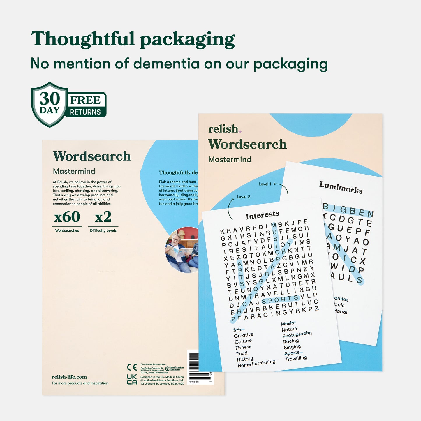 Dementia-Friendly Wordsearch Level 1 & 2