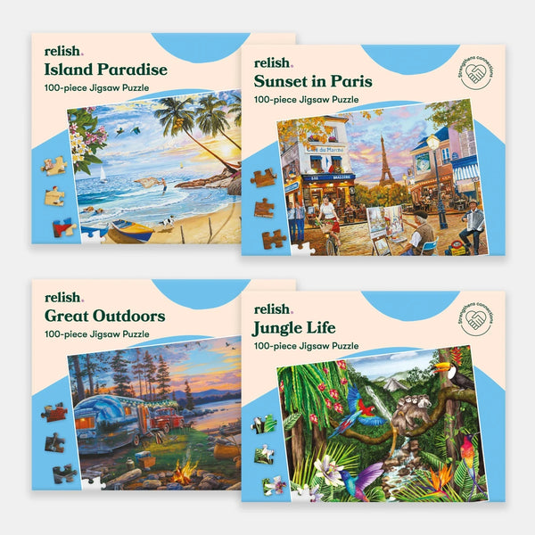 100 Piece Puzzles Pack for Dementia | Relish