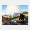 Steam train on a scenic track, ideal for reminiscence activities for people living with dementia and care home activities ideas.|market_au_ca_dk_fi_fr_international_ie_it_nl_pt_es_se_gb_us