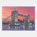 London's Tower Bridge at sunset, a serene scene ideal for dementia activities like puzzles and art, enhancing elderly care.|market_au_ca_dk_fi_fr_international_ie_it_nl_pt_es_se_gb_us