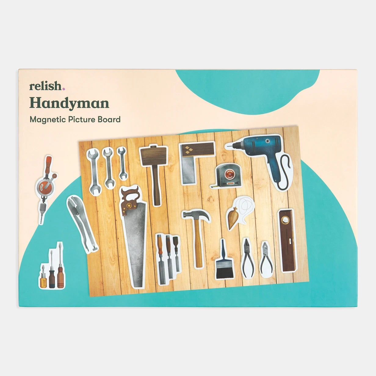 Magnetic picture board with tools, ideal for dementia activities, care home activities, and gifts for people with dementia.