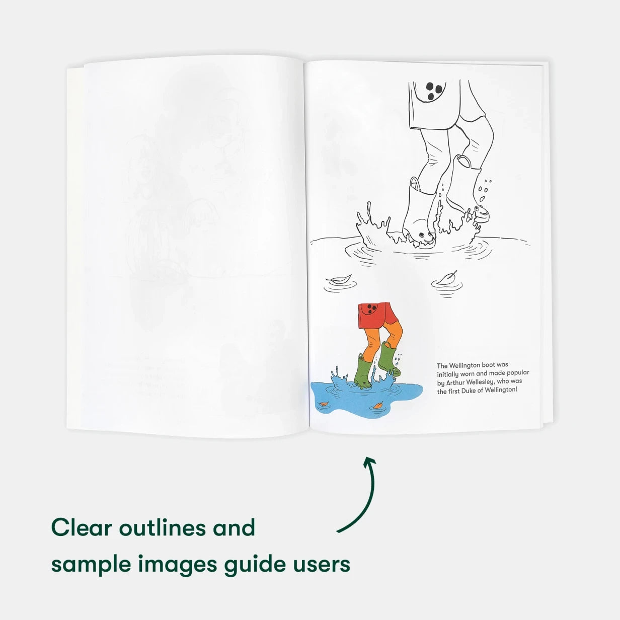 Coloring book for people living with dementia with clear outlines, ideal for care home activities, enhancing creativity and engagement.