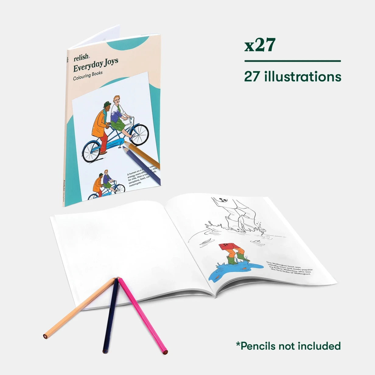 Coloring book for people living with dementia with 27 illustrations, ideal for care home activities and gifts for the elderly.