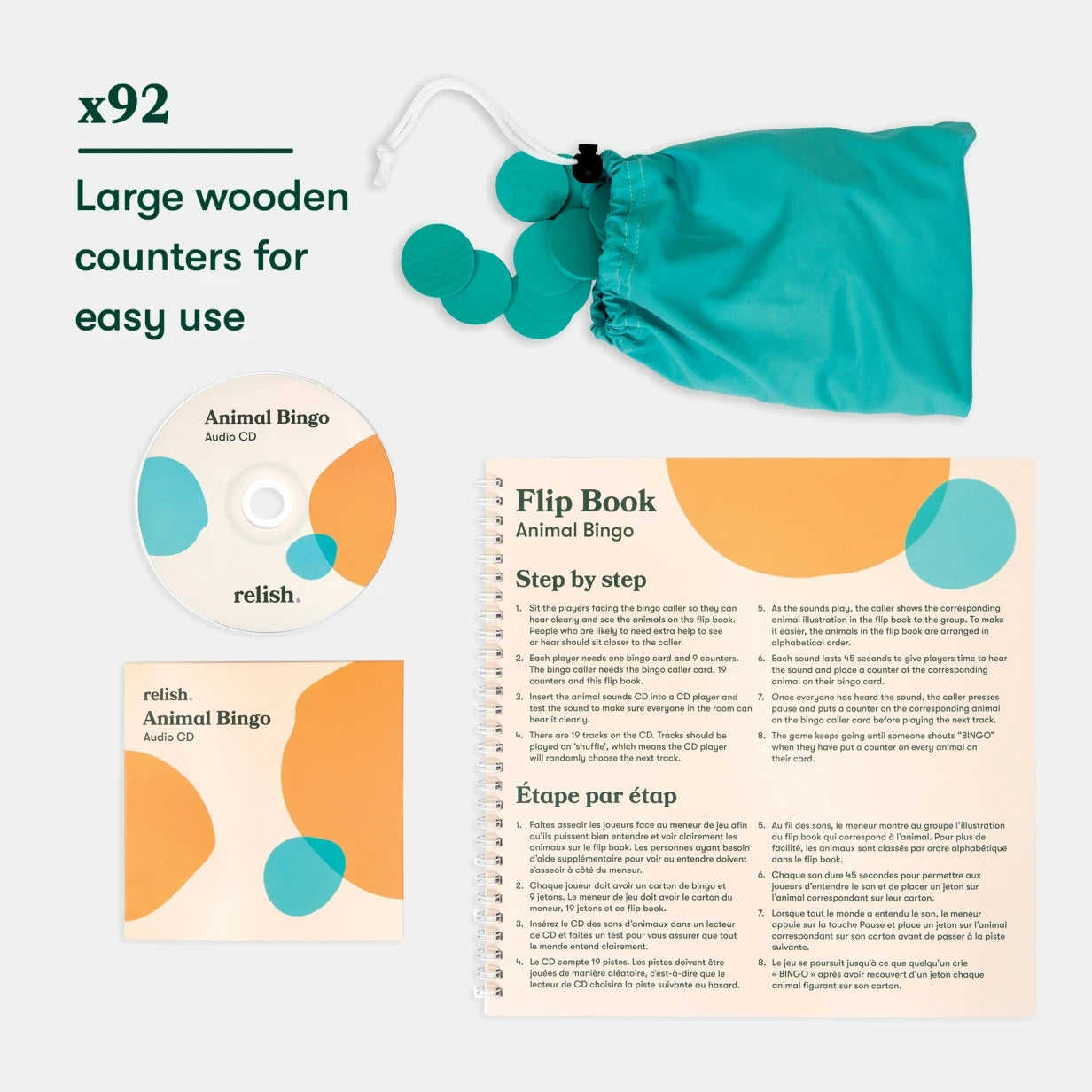 Animal Bingo set with CD, flip book, and counters, ideal for dementia activities in care homes, promoting engagement and joy.