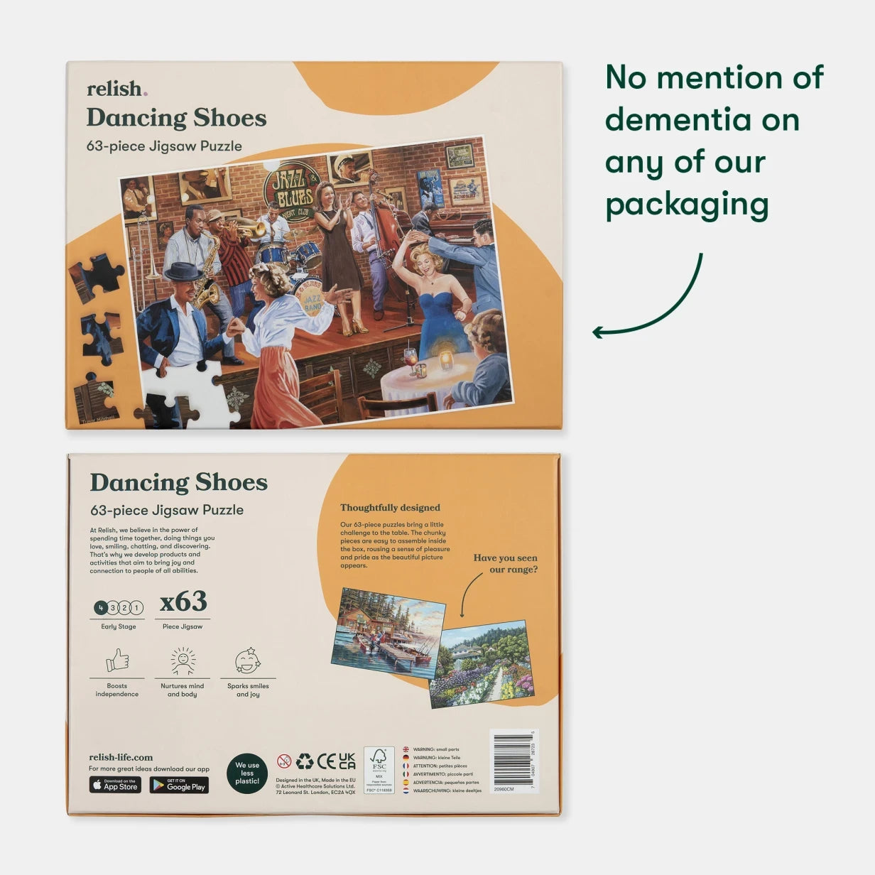 Puzzle box for dementia care homes, featuring a jazz scene. Engaging activities for elderly with Alzheimer's.