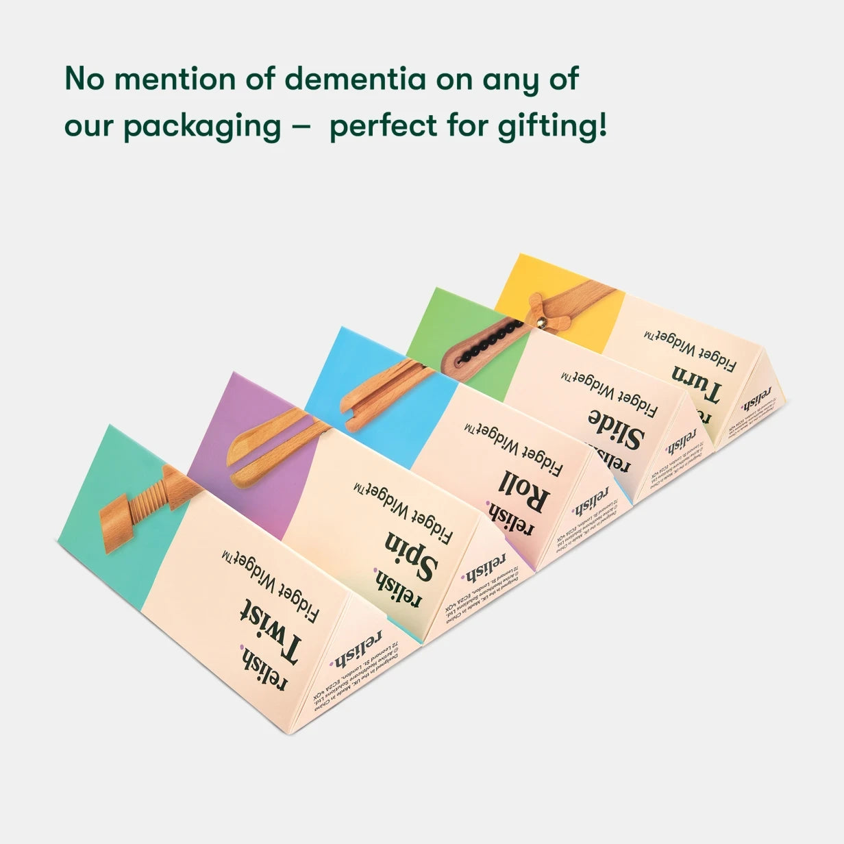 Fidget widgets for dementia patients, perfect gifts for care homes. No mention of dementia on packaging, ideal for gifting.