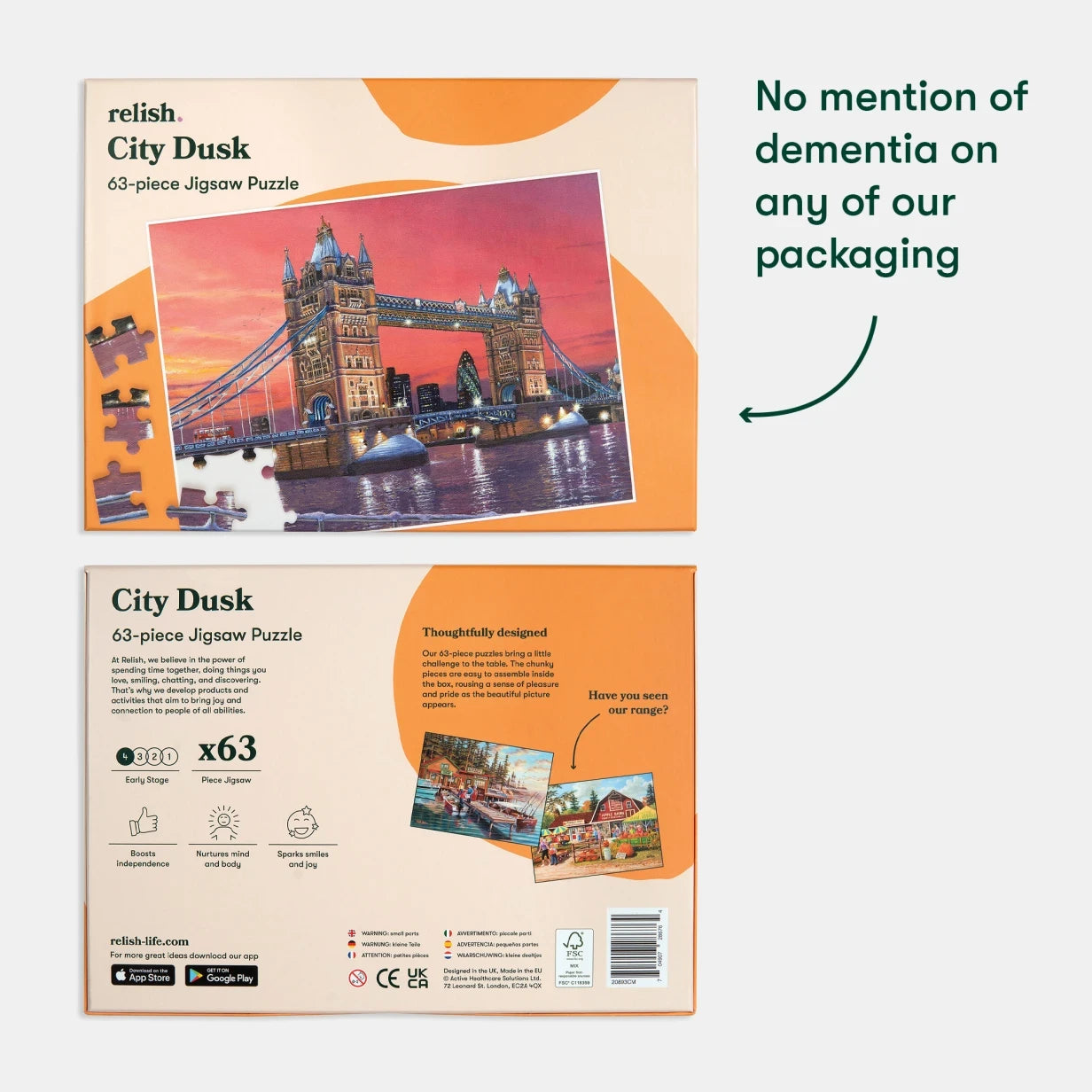 Puzzle box with Tower Bridge image, ideal for dementia activities, gifts for elderly, and care home activities.