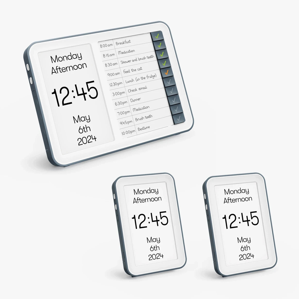 Dementia clocks display time and reminders, aiding care home activities and offering gifts for dementia patients and elderly.